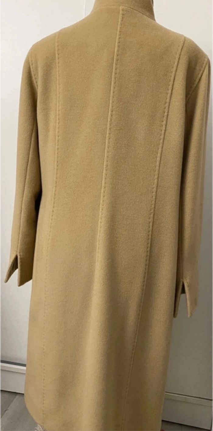 Manteau long droit beige laine vierge Un Jour ailleurs - photo numéro 6