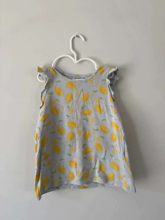 👚 T-shirt citron- fille -5 ans -110-116 cm - lupilu-très bon état