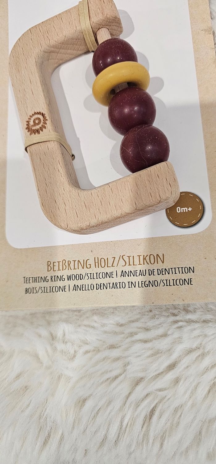 Anneau de dentition en bois et en silicone Bieco Neuf - photo numéro 3