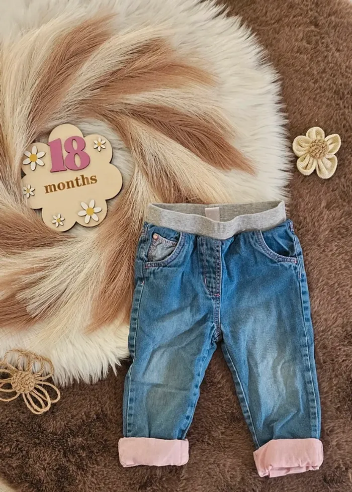 Jeans coeur fille 18 mois