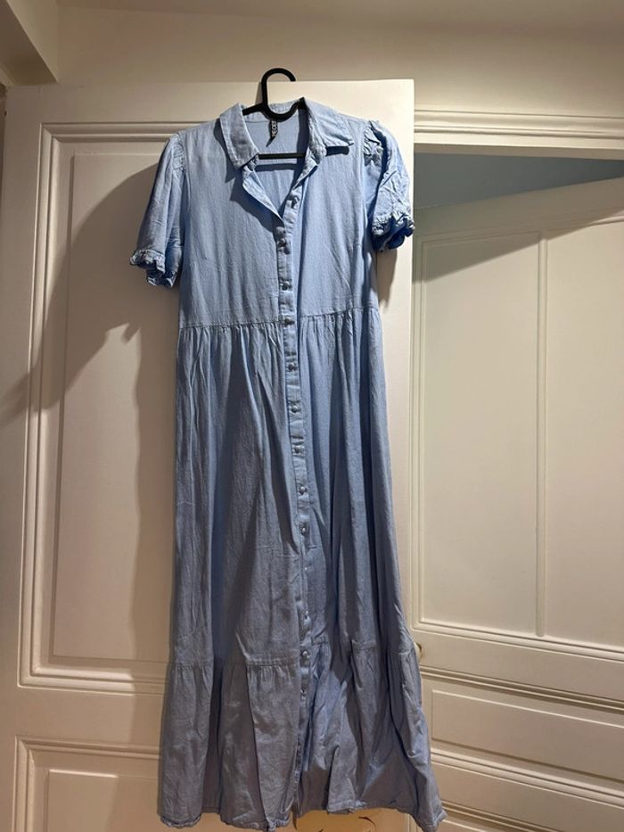Robe longue bleu clair Pieces taille S - photo numéro 3