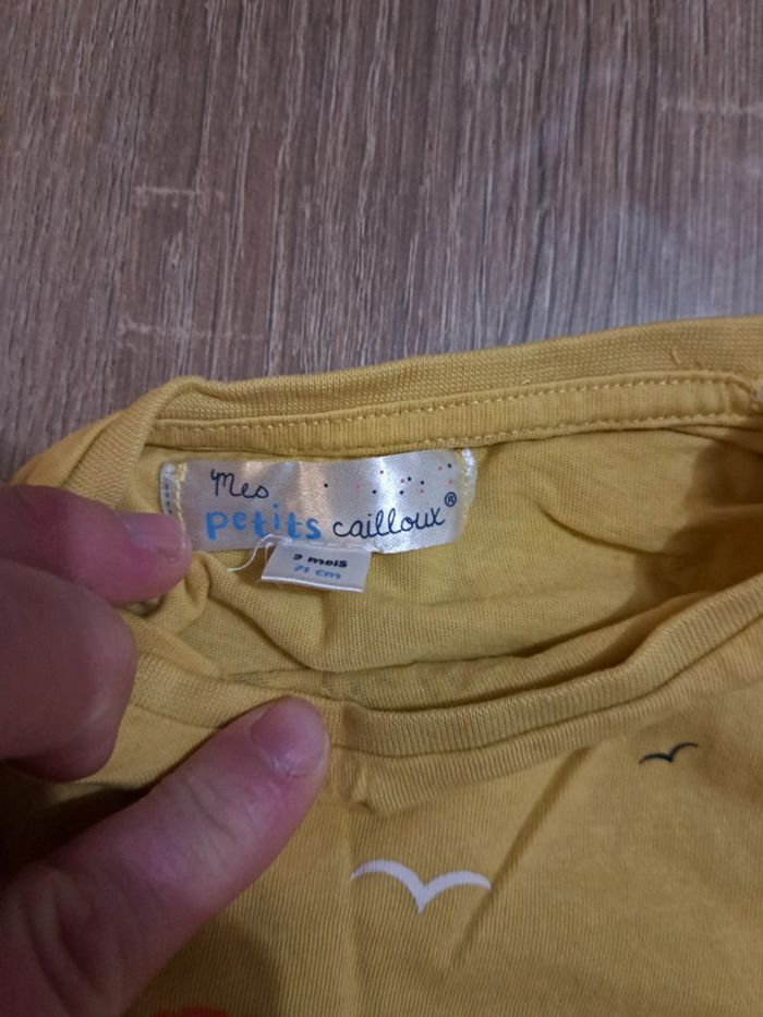 T-shirt 9 mois jaune "mini-vacances" - photo numéro 2