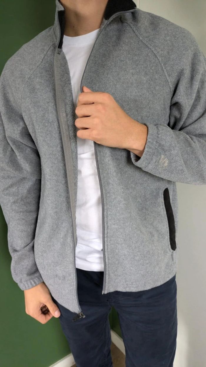 Veste polaire full zip starter gris M logo brodé