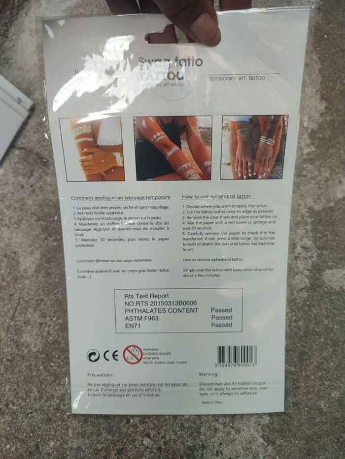 Tatouage plaquette temporaire - photo numéro 6