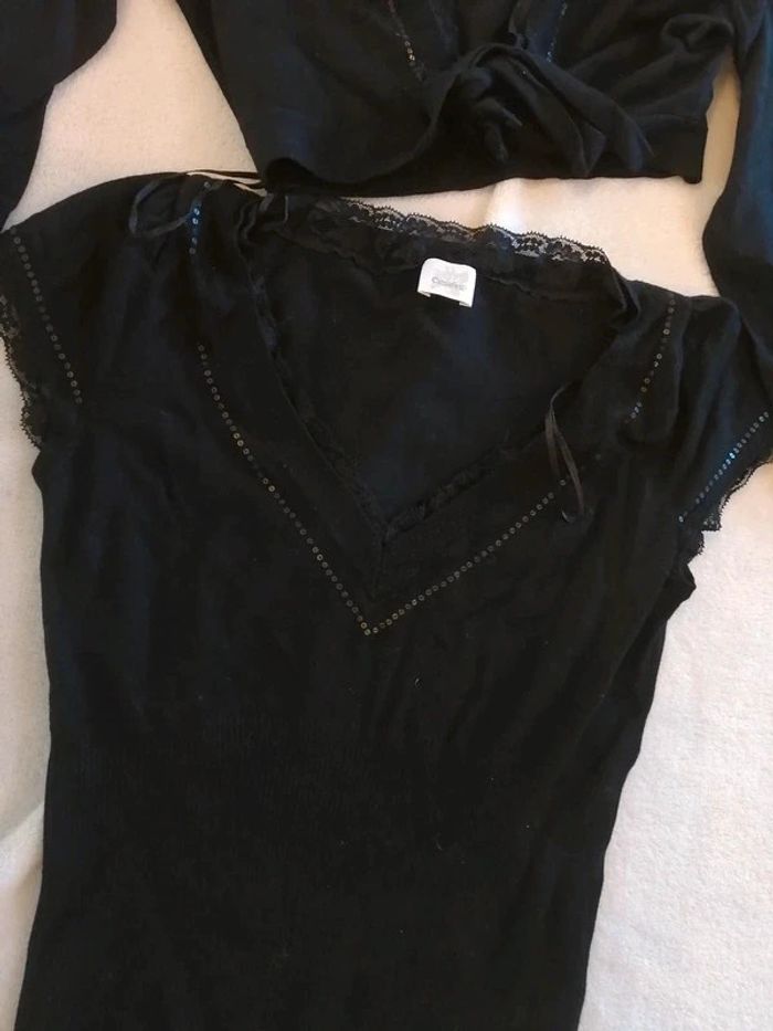 Ensemble de haut debardeur+boléro habillés - photo numéro 2