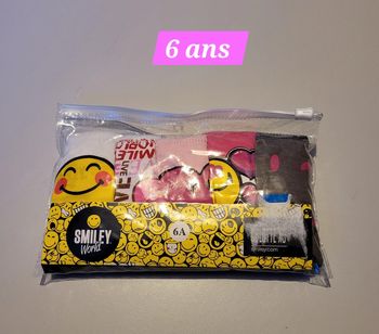🪷 Lot de 5 culottes fille 6 ans Smiley neuve 🪷