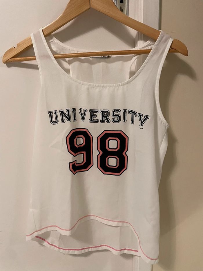 Débardeur blanc “University 98” - Taille S