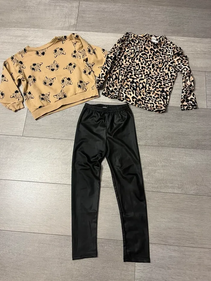 Ensemble fille 3 pièces H&M et SHEIN noir et Camel