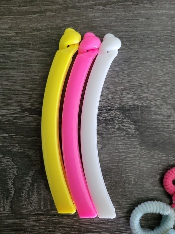 Joli lot d accessoires de coiffure barrettes élastiques pinces à cheveux banane - photo numéro 4