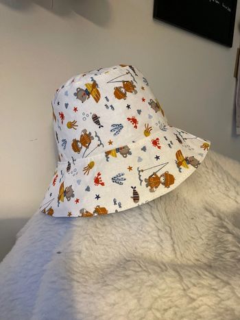 Bob réversible 51 cm ourson