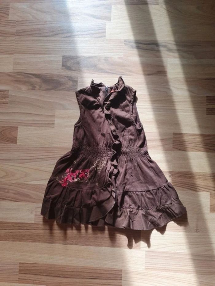 robe marese 2 ans marron fleurs