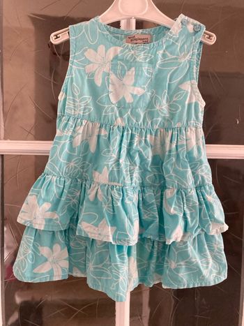 Robe fille été bleue sans manches
