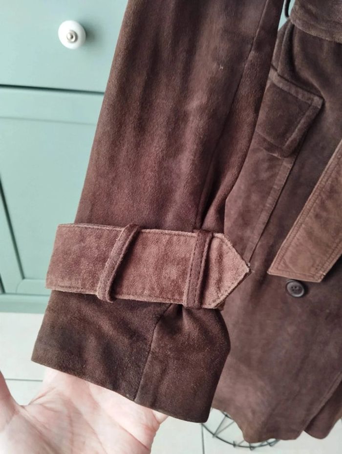 🍫 Trench En Daim Couleur Chocolat Kookaï T38/40🍫 - photo numéro 4