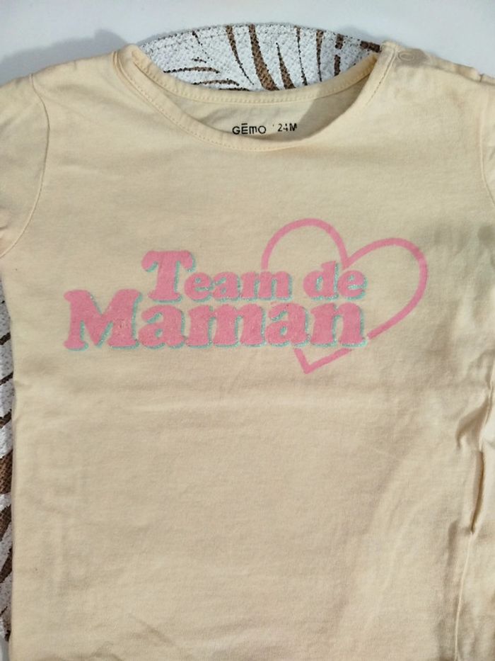 T shirt team maman 24 mois 86 cm Gémo - photo numéro 2