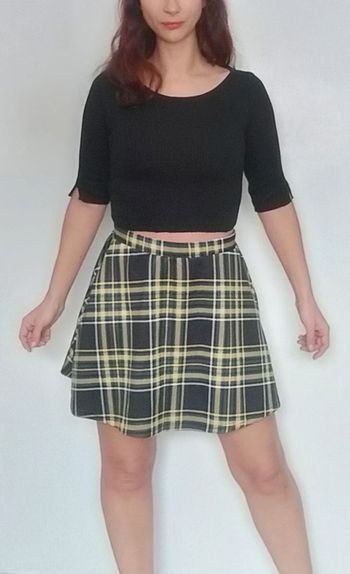 Mini jupe patineuse a carreaux Ardene taille 40