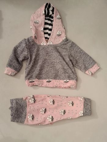ensemble jogging imprimé fille 12 mois catpapa