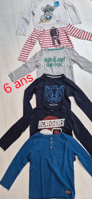 Lot de 5 t-shirts manches longues 6 ans