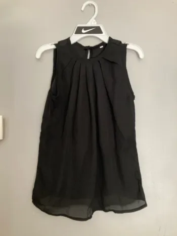 Top fluide noir transparent - Taille S