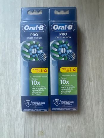 Pack 8 brossettes Oral-b pro cross action neuf