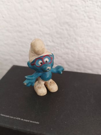 Figurine schtroumpf lunettes rouge / schleich smurf glasses figure vintage