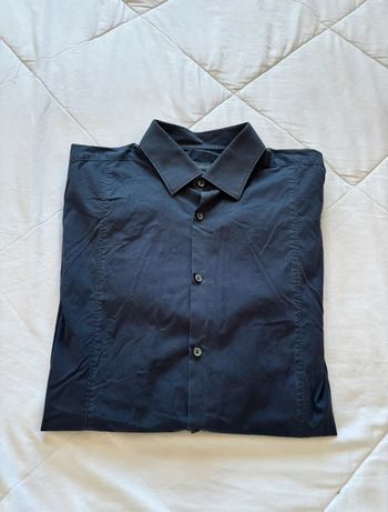 Chemise bleu marine homme black tag by Zara man slim fit ajustée début 2000 y2k taille M