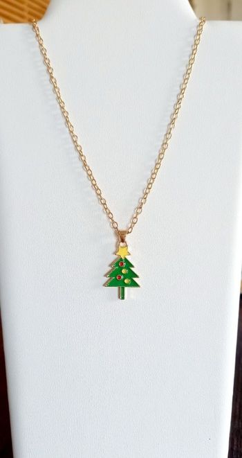 Collier doré sapin de Noël
