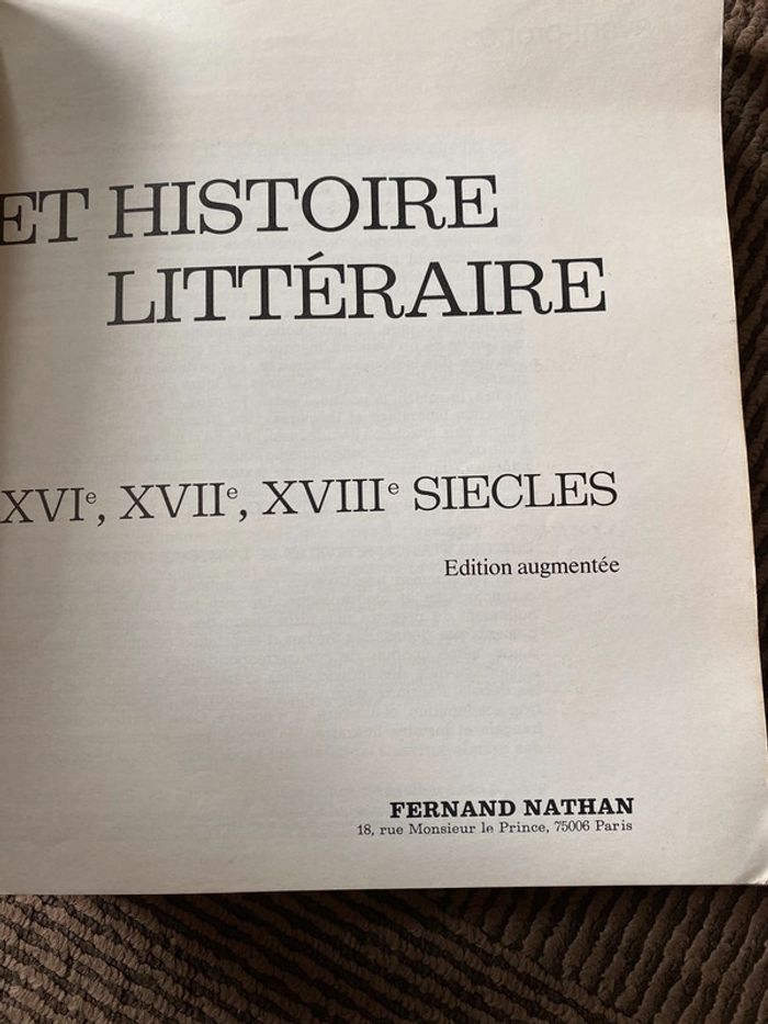 Livre de textes français et histoire littéraire - photo numéro 4