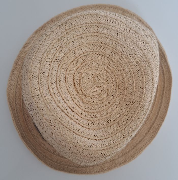 Chapeau paille bébé garçon d.48 cm BE - photo numéro 4