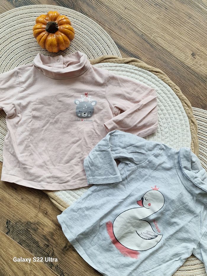Lot de 2 t-shirts manches longues col roulé – 18 mois - photo numéro 2