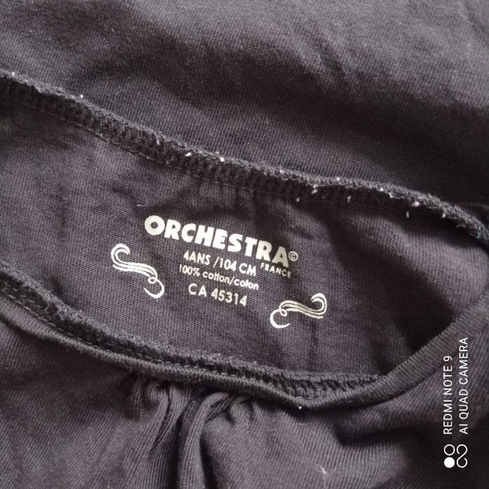 T-shirt noir 4ans Orch - photo numéro 4