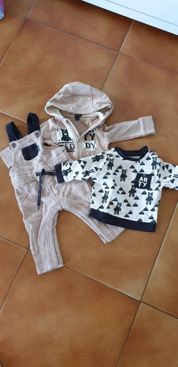 Ensemble salopette pull veste