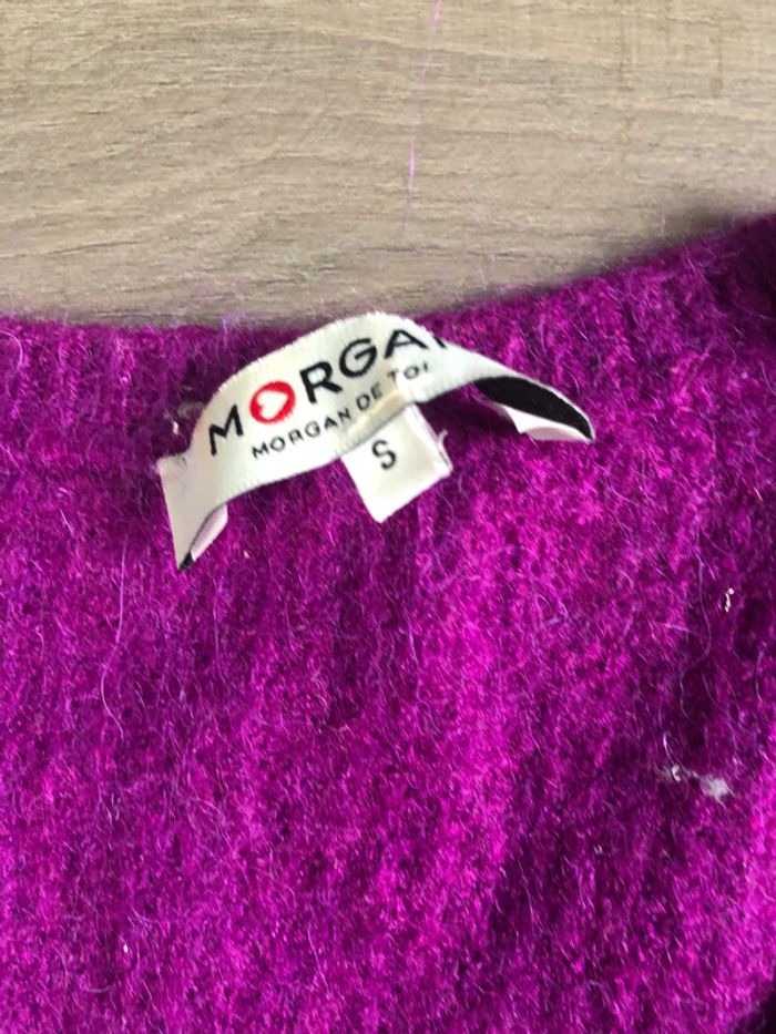 Pull Morgan col v taille S violet lumineux - photo numéro 3