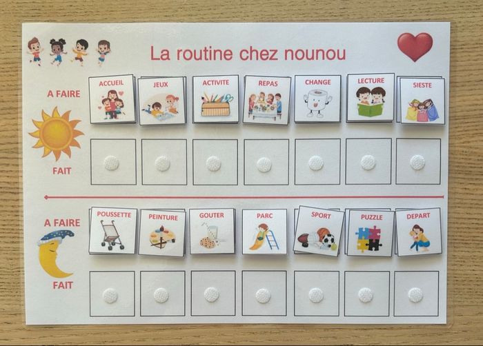 Fiche routine chez nounou