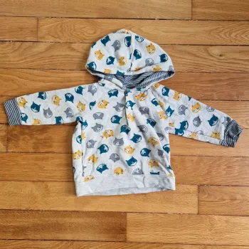 Sweat à capuche chats Petit Bateau - 18 mois