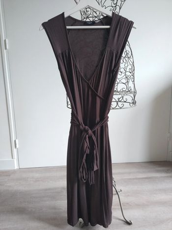Robe mi longue marron
