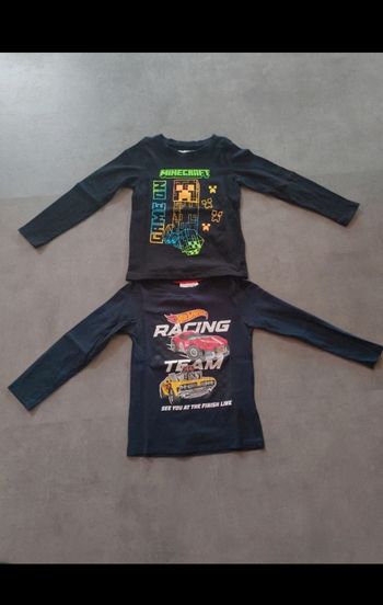 Lot tee-shirts 6 ans Minecraft et Hotwheels, Parfait état