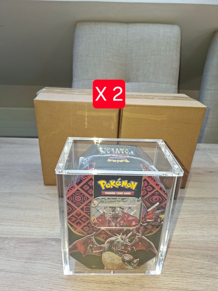 Lot de 2 protections acrylique pokebox Pokémon aimantée épaisse 8mm anti uv