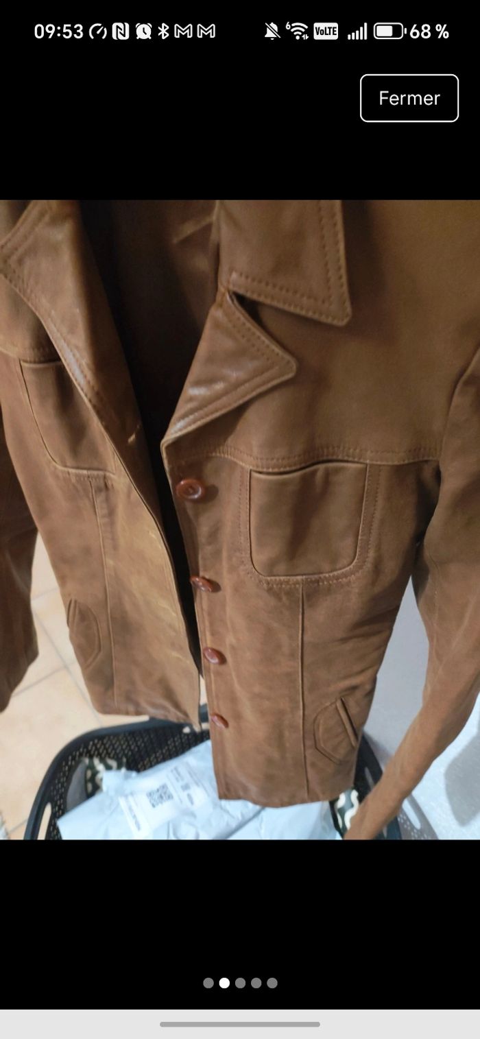 veste cuir de buffle taille L oakwood - photo numéro 2