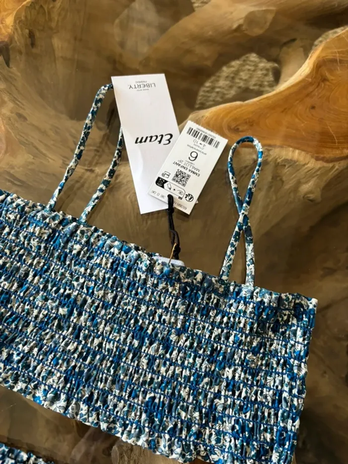 Maillot de bain 2 pièces Etam fille 6 ans bleu fleur - photo numéro 5