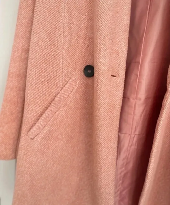 Manteau rose Stradivarius – Taille S – Coupe droite chic - photo numéro 7