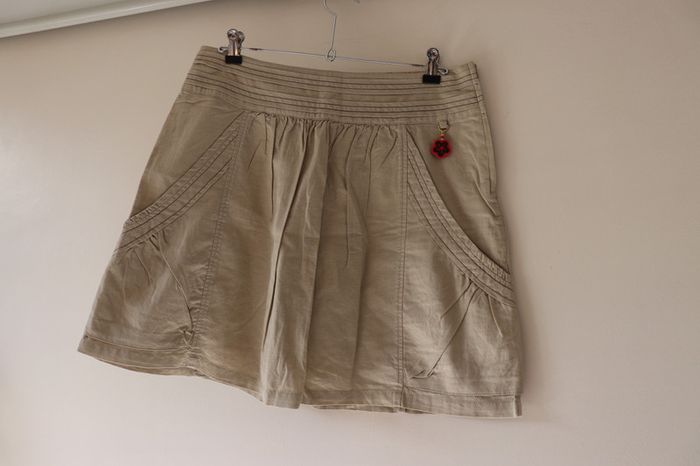 Jupe beige taille 40 Cache Cache - photo numéro 3