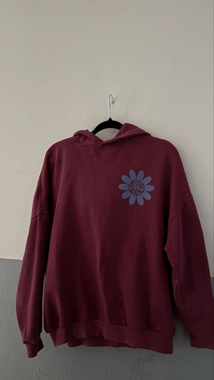 Sweat à capuche - imprimé fleur - oversize