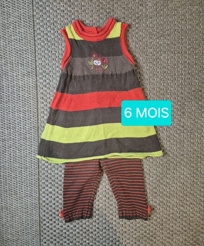 Ensemble robe + legging tricot - 6 mois