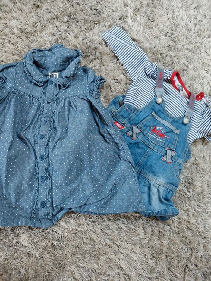 Lot de deux robes en jean été bébé fille6 mois
