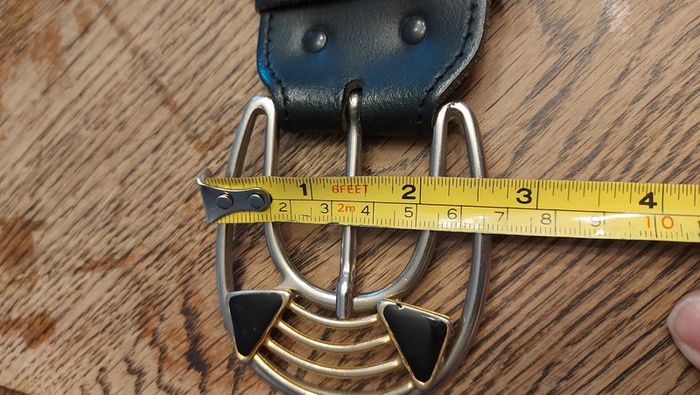 Ceinture en cuir noir réglable de 80cm à 95cm - photo numéro 14