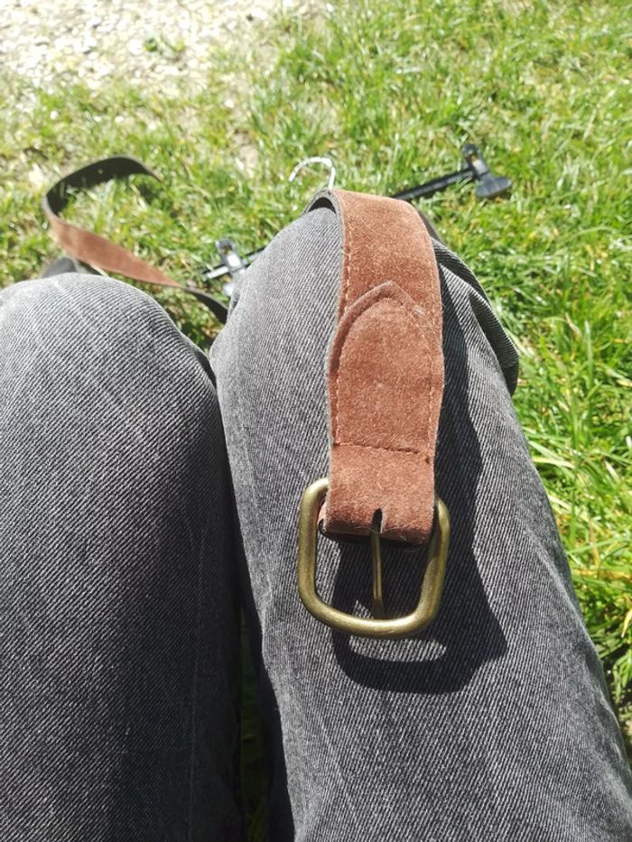 Ceinture marron en velours - photo numéro 4