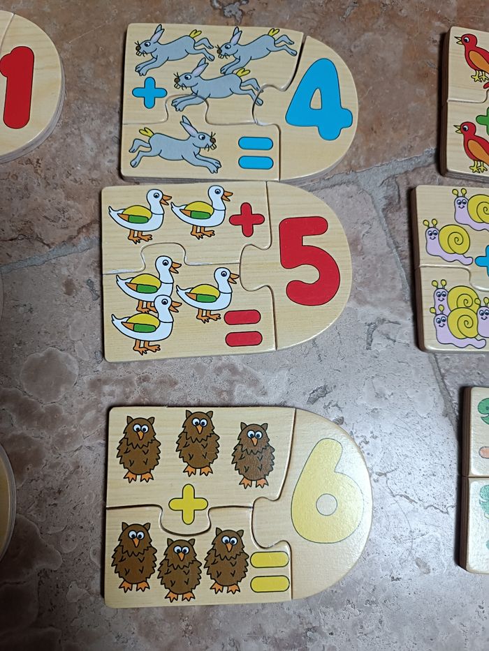 Puzzle nombre calcul, bois - photo numéro 3