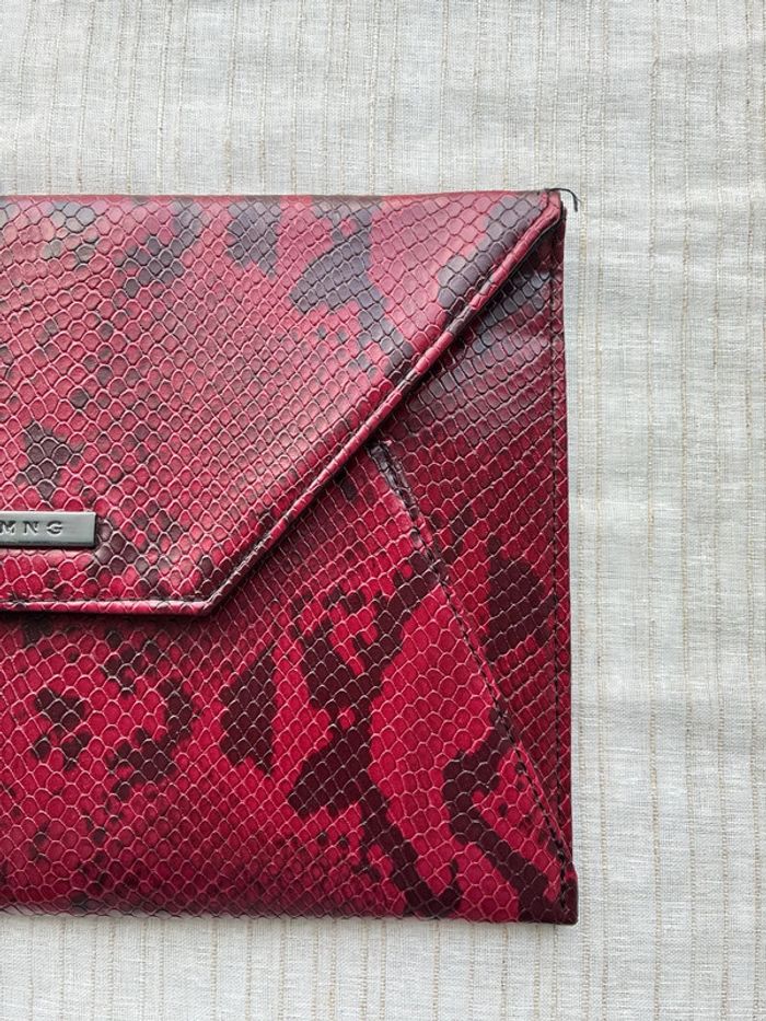 Pochette mango motif écaille bordeaux et noir neuf - photo numéro 4