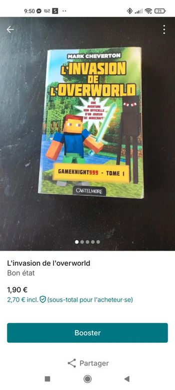 Lot de 3 livres aventure non officiel mine craff