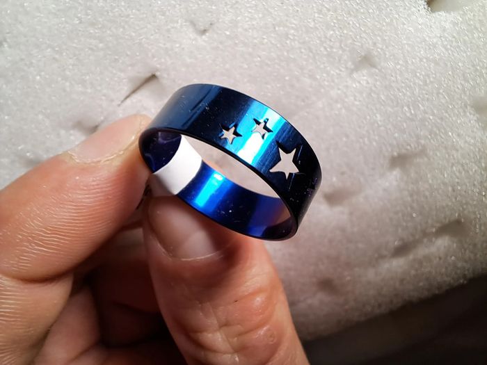 Bague acier inoxydable motifs - photo numéro 3